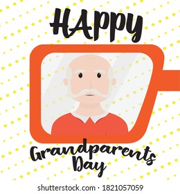 Grandfather in a happy gandparents day card - Vector