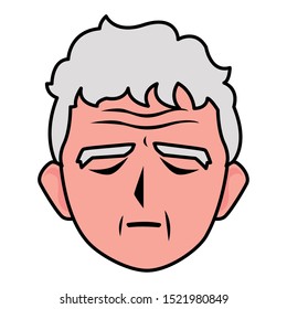 Grandfather head cartoon design, Old person grandparents man avatar senior and adult theme Vector illustration