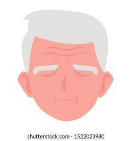 Grandfather head cartoon design, Old person grandparents man avatar senior and adult theme Vector illustration