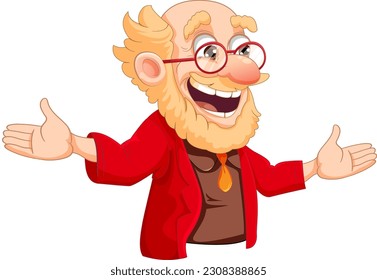 Grandfather head cartoon isolated illustration