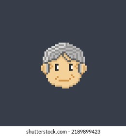 grandfather head in pixel art style