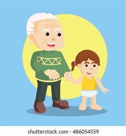 grandfather with his grandchild