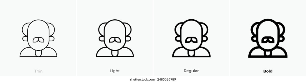 grandfather icon. Thin, Light Regular And Bold style design isolated on white background
