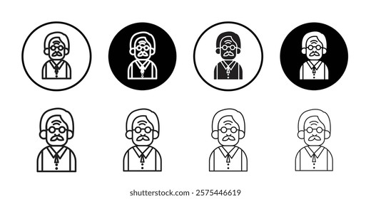 Grandfather icon Thin line art collection