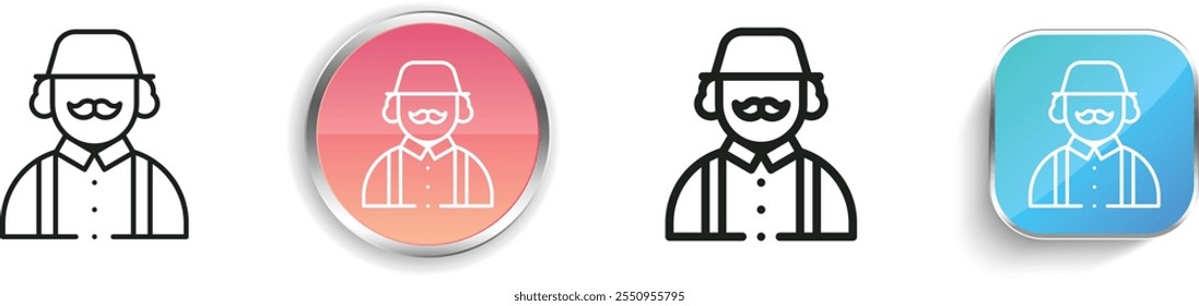 grandfather icon. Thin Linear, Regular and Button Style Design Isolated On White Background