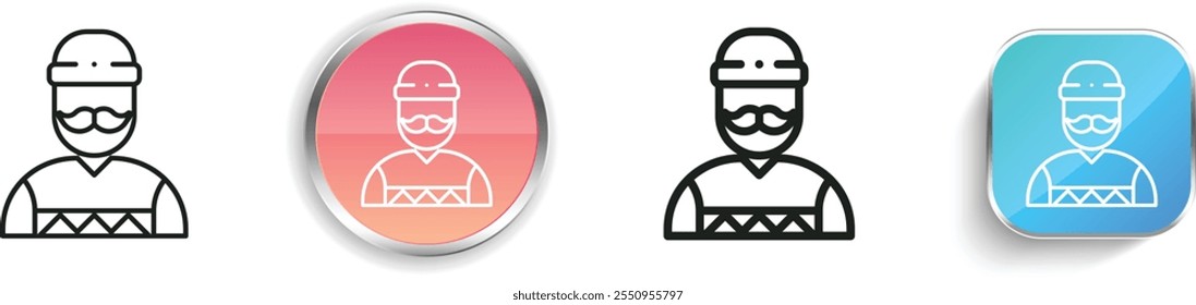 grandfather icon. Thin Linear, Regular and Button Style Design Isolated On White Background