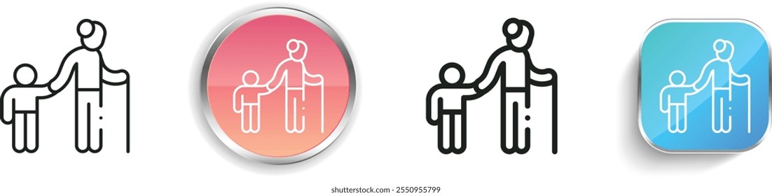 grandfather icon. Thin Linear, Regular and Button Style Design Isolated On White Background