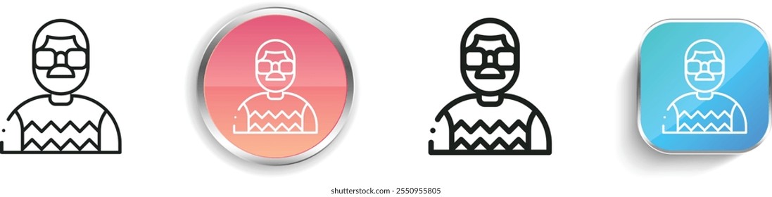 grandfather icon. Thin Linear, Regular and Button Style Design Isolated On White Background