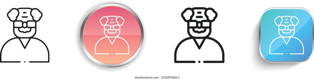 grandfather icon. Thin Linear, Regular and Button Style Design Isolated On White Background