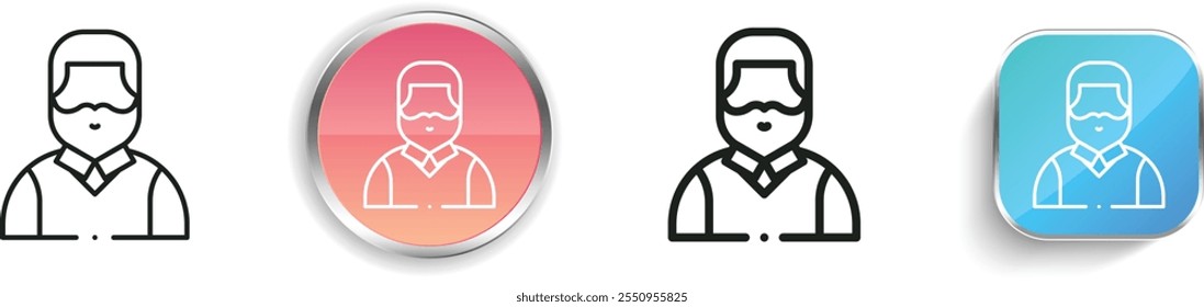 grandfather icon. Thin Linear, Regular and Button Style Design Isolated On White Background