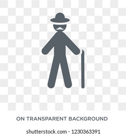 grandfather icon. Trendy flat vector grandfather icon on transparent background from family relations collection. 