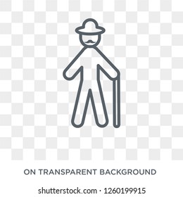 grandfather icon. Trendy flat vector grandfather icon on transparent background from family relations collection. High quality filled grandfather symbol use for web and mobile