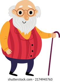 Grandfather. Illustration. The figure of a person on a white background