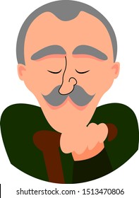 Grandfather, illustration, vector on white background.