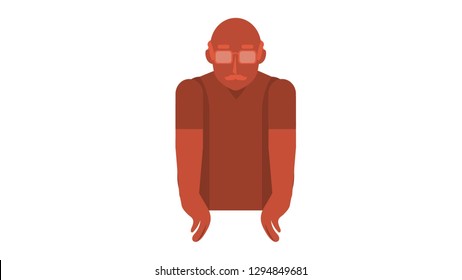 Grandfather isolated vector illustration