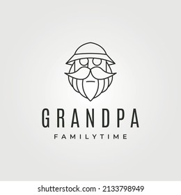 grandfather line art logo vector symbol illustration design