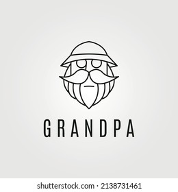 grandfather line art logo vector symbol illustration label design