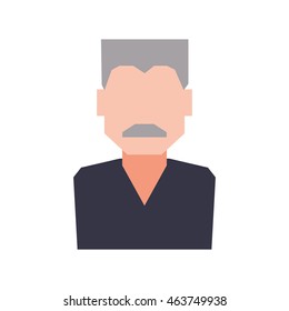 Grandfather male man hair grey icon. Isolated and flat illustration. Vector graphic