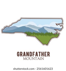 Grandfather Mountain in North Carolina Design Perfect for Print, Apparel, etc