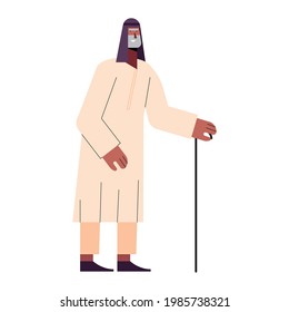 grandfather muslim culture with cane