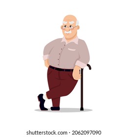 Grandfather Old Man Character Cartoon Flat Design Vector illustration EPS10