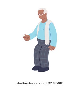 grandfather old man smiling cartoon vector illustration design