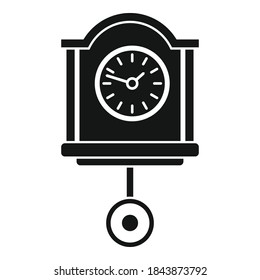 Icono del reloj del péndulo del abuelo. Ilustración simple del icono del vector del reloj del péndulo del abuelo para el diseño web aislado en fondo blanco