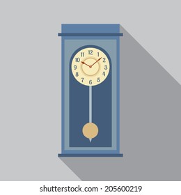 Grandfather Pendulum Clock Vector Illustration