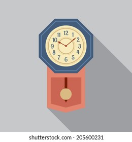 Grandfather Pendulum Clock Vector Illustration