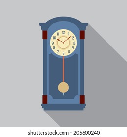 Grandfather Pendulum Clock Vector Illustration