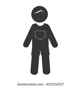 Grandfather in pictogram design, isolated flat icon with black and white colors.