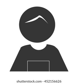 Grandfather in pictogram design, isolated flat icon with black and white colors.