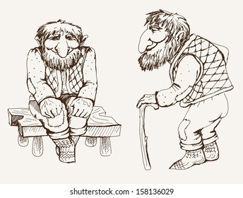 grandfather. set of vector sketches