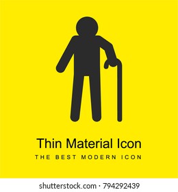Grandfather silhouette bright yellow material minimal icon or logo design