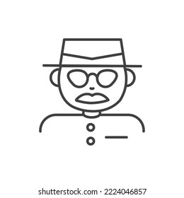 Grandfather in a small hat simple icon