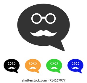 Grandfather Smiley Message icon. Vector illustration style is a flat iconic grandfather smiley message symbol with black, grey, green, blue, yellow color versions.