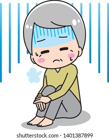 Grandfather suffering from depression vector