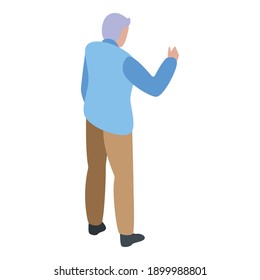 Grandfather talking icon. Isometric of grandfather talking vector icon for web design isolated on white background