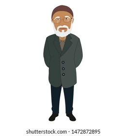 Grandfather Vector Cartoon Illustration Grandparents 