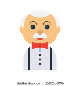 grandfather vector flat color icon 