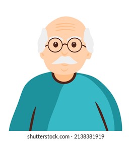 Grandfather vector illustration. Avatar or symbol for logo