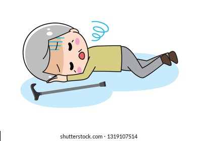 Grandfather who falls down