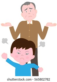 The grandfather who is in trouble to an angry grandchild.
