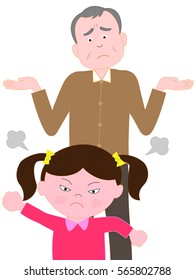 The grandfather who is in trouble to an angry grandchild.