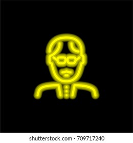 Grandfather yellow glowing neon ui ux icon. Glowing sign logo vector
