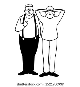 Grandfathers cartoons design, Old person grandparents man avatar senior and adult theme Vector illustration