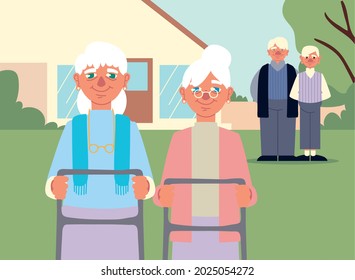 grandfathers and grandmothers cartoon character