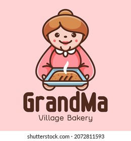 GRANDMA BAKERY MASCOT LOGO, ICON AND STICKER