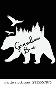 Grandma Bear Art Eps Cut File