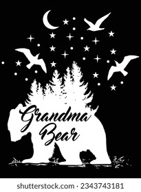 Grandma bear EPS file for cutting machine. You can edit and print this vector art with EPS editor.